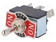 Switch: toggle; Pos: 3; SP3T; ON-OFF-ON; 20A/12VDC; R13-28; 0÷55°C SCI