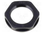 Nut; PG11; polyamide; 24mm; black; -40÷100°C; Thread: PG; KMK-PA-MB HELUKABEL