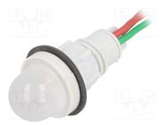 Indicator: LED; prominent; red/green; 24VDC; 24VAC; Ø13mm; plastic 