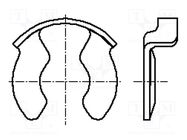 Circlip; spring steel; Shaft dia: 10mm; BN 13194; Ring: external BOSSARD