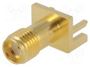 Connector: SMA; socket; female; card edge; 50Ω; on PCBs; PTFE MOLEX