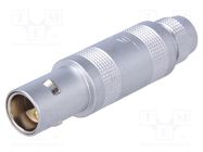 Connector: circular; 0S; plug; male/female; PIN: 2,2(1+1); 10A; IP50 LEMO