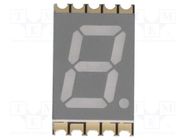 Display: LED; 7-segment; 10mm; 0.39"; No.char: 1; red; 20.8mcd; anode LITEON