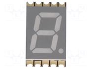Display: LED; 7-segment; 10mm; 0.39"; No.char: 1; red; 20.8mcd; anode LITEON