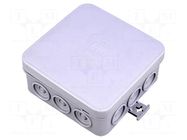 Enclosure: junction box; X: 85mm; Y: 85mm; Z: 39mm; wall mount; IP55 ELEKTRO-PLAST NASIELSK