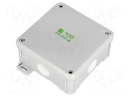 Enclosure: junction box; X: 98mm; Y: 98mm; Z: 46mm; wall mount; IP55 ELEKTRO-PLAST NASIELSK