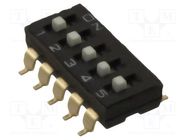 Switch: DIP-SWITCH; Poles number: 5; ON-OFF; 0.025A/24VDC; Pos: 2 OMRON Electronic Components