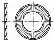 Washer; internally serrated,externally serrated; M5; D=10.8mm BOSSARD