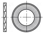 Washer; internally serrated,externally serrated; M4; D=7.6mm BOSSARD