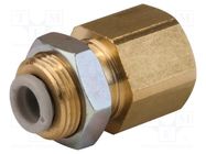 Push-in fitting; threaded,straight; -1÷10bar; brass; -5÷60°C 