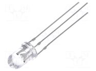 LED; red/blue; 5mm; 30°; Front: convex; 12÷15VDC; No.of term: 3 OPTOSUPPLY