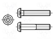 Screw; M6x16; 1; Head: button; hex key; HEX 4mm; A2 stainless steel KRAFTBERG