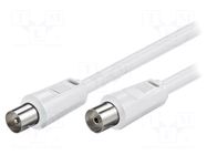 Cable; 3.5m; coaxial 9.5mm socket,coaxial 9.5mm plug; white; 75Ω GOOBAY