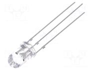 LED; yellow/blue; 5mm; 30°; Front: convex; 12÷15VDC; No.of term: 3 OPTOSUPPLY