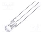 LED; 5mm; red/green; 30°; Front: convex; 12÷15VDC; No.of term: 3 OPTOSUPPLY