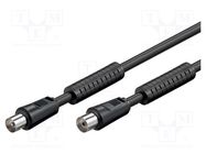 Cable; 1.5m; coaxial 9.5mm socket,coaxial 9.5mm plug; black; 75Ω Goobay