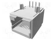 RJ45; socket; PIN: 8; Layout: 8p8c; on PCBs; THT TE Connectivity