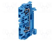 Splice terminal: rail; 2.5mm2; ways: 1; terminals: 2; blue; wemid WEIDMÜLLER