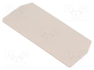 End/partition plate; beige; wemid; max.125°C; UL94V-0 