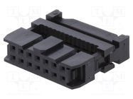 Connector: IDC; plug; female; PIN: 14; with cable clamp; IDC; 1.27mm 