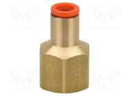 Push-in fitting; threaded,straight; -1÷10bar; brass; -5÷60°C SMC