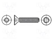 Screw; 2.5x10; Head: countersunk; Torx®; TX08; steel; zinc; DIN 7500 BOSSARD