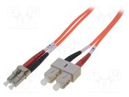 Fiber patch cord; OM2; LC/UPC,SC/UPC; 5m; Optical fiber: 50/125um DIGITUS