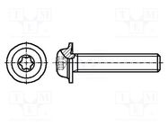 Screw; with flange; M2.5x4; 0.45; Head: button; Torx®; TX08; steel BOSSARD