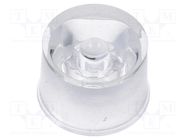 LED lens; round; colourless; 45°; with holder OPTOSUPPLY