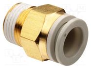 Push-in fitting; threaded,straight; -1÷10bar; brass; -5÷60°C 