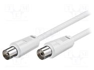 Cable; 1.5m; coaxial 9.5mm socket,coaxial 9.5mm plug; white; 75Ω Goobay