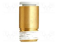 Push-in fitting; threaded,straight; -1÷10bar; brass; Thread: M5 