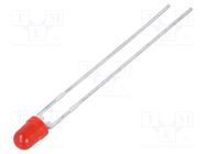 LED; 3mm; red; 25÷45mcd; 80°; Front: convex; 1.8÷2.2VDC VISHAY