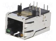 RJ45; socket; PIN: 8; shielded,with LED; Layout: 8p8c; THT; angled BEL FUSE