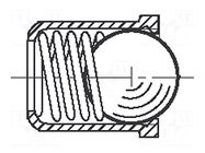 Ball latch; A2 stainless steel; BN 13376; L: 7mm; Ømount.hole: 6mm BOSSARD