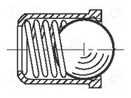 Ball latch; A2 stainless steel; BN 13376; L: 6mm; Ømount.hole: 5mm BOSSARD