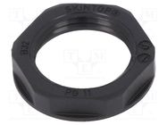 Nut; PG11; polyamide; UL94V-2; 24mm; black; -20÷100°C; Thread: PG LAPP