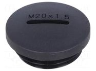 Stopper; M20; 1.5; polyamide; black; H: 10.5mm; Øout: 24mm KSS WIRING