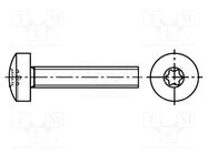 Screw; M3x16; 0.5; Head: cheese head; Torx®; TX10; steel; zinc BOSSARD