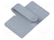 Self-adhesive cable holder; metal; grey; Cable P-clips 