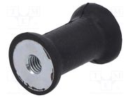 Vibration damper; M6; Ø: 20mm; rubber; L: 30mm; H: 6mm; 277N; 37N/mm ELESA+GANTER