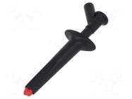 Clip-on probe; crocodile; 16A; black; Contacts: brass; 1kV; 4mm STÄUBLI