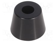 Foot; black; A: 28mm; B: 21.2mm; C: 9.7mm; E: 20mm; D: 3.8mm; F: 6mm FIX&FASTEN