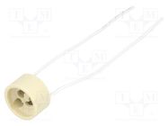 Lampholder: for halogen lamp; GU10; Mat: ceramics; 150mm Goobay