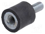 Vibration damper; M4; Ø: 10mm; rubber; L: 10mm; Thread len: 10mm 