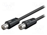 Cable; 0.5m; coaxial 9.5mm socket,coaxial 9.5mm plug; black; 75Ω Goobay