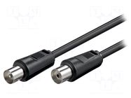 Cable; 0.5m; coaxial 9.5mm socket,coaxial 9.5mm plug; black; 75Ω GOOBAY