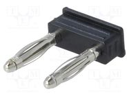 Connector: 2mm banana; stackable safety shunt; 12A; 33VAC; 70VDC 