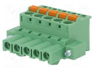 Pluggable terminal block; 5.08mm; ways: 5; angled 90°; plug; green DEGSON ELECTRONICS