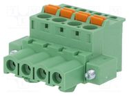 Pluggable terminal block; 5.08mm; ways: 4; angled 90°; plug; green DEGSON ELECTRONICS